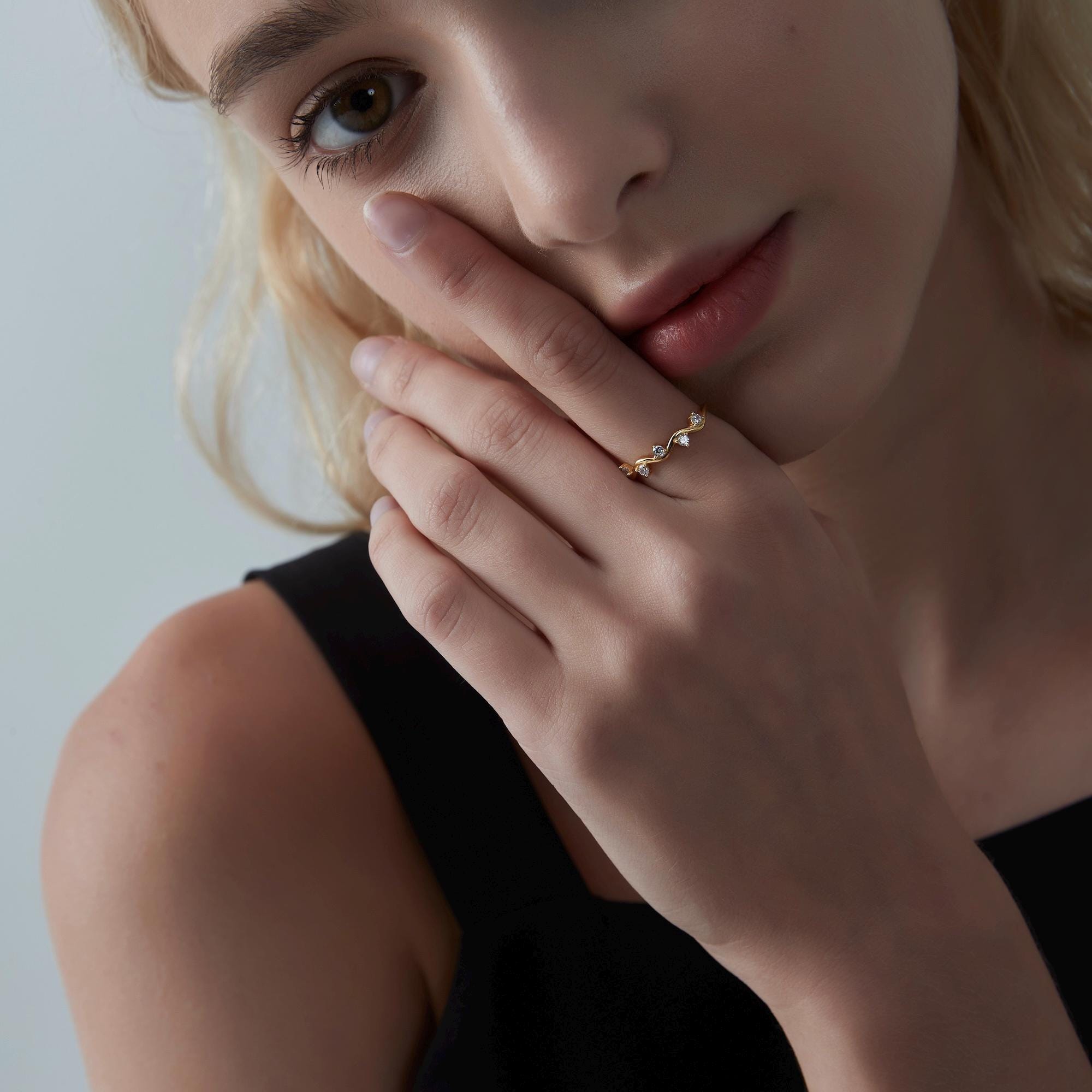 ap8zfJao-2.jpg Wave Vine Crystal Ring – Delicate Curved Accent Band Ring - Image 1